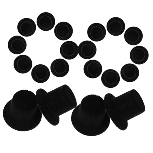 Mipcase 20 Stück Clown-Hut Mini-Hüte Weihnachtsminihüte Schneemänner Weihnachts-Minimütze Schneemannmütze basteln Doll Mini Hat Gruseliger Hut Miniaturhüte winzige formelle Hüte Samt Black von Mipcase