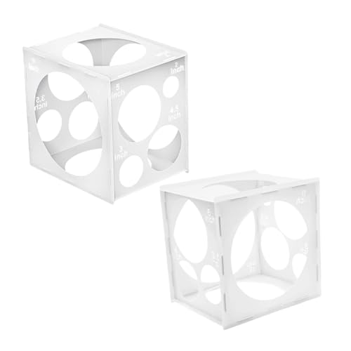 Mipcase 2Er-Packung Ballonmessbox Ballontaschen für den Transport Ballonöffner zum Füllen Schlagballon Ballonhilfsmittel Ballonkalibrator Ballonzubehör PVC Weiß von Mipcase