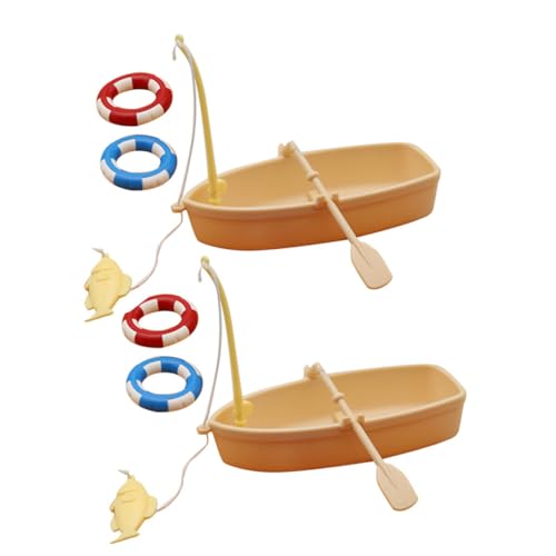 Mipcase 2Sätze Mini Fischerboot Modell mit Schwimmring Detailreiche Dekoration für Zuhause Zubehör für Puppenhaus und Terrarien Langlebig und Sicher aus Robustem Kunststoff Mipcase 2Sätze Mini Fischerboot Modell mit Schwimmring Detailreiche Dekoration für Zuhause Zubehör für Puppenhaus und Terrarien Langlebig und Sicher aus Robustem Kunststoff von Mipcase
