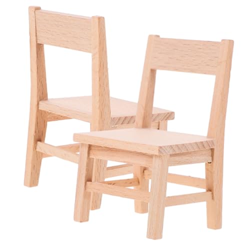 Mipcase 2Stücke Holzstuhl Modelle Holzstühle für Puppenhaus Dekoration für Mikrolandschaften und DIY Projekte Natürliche Holzfarbe Ergänzung für Miniaturmöbel Mipcase 2Stücke Holzstuhl Modelle Holzstühle für Puppenhaus Dekoration für Mikrolandschaften und DIY Projekte Natürliche Holzfarbe Ergänzung für Miniaturmöbel von Mipcase