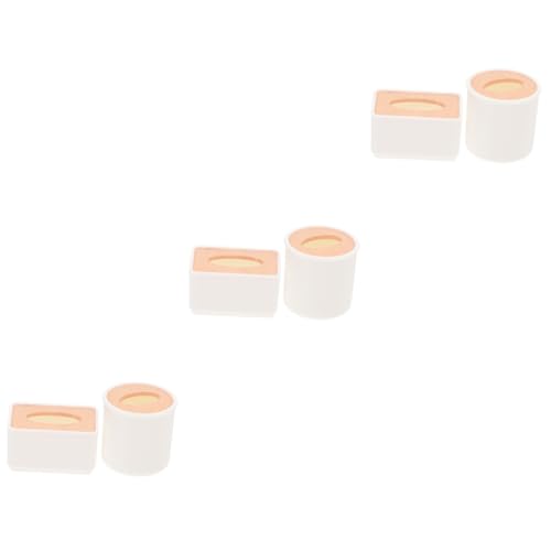 Mipcase 3 Sätze Taschentuchbox Deko Zubehör Badezimmerhalter Accessoire Puppentaschentuchbehälter Miniatur Dekore Miniatur Zubehör Miniatur Dekorationen Kunststoff 2 Stücke * 3 von Mipcase