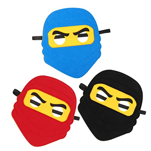 Mipcase 3 Stück Cosplay Maske Ninja Piraten Augenklappe aus Blauem und Schwarzem Filz mit Elastischem Band für Faschingsparty Karneval und Kostümfest von Mipcase