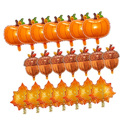 Mipcase 30 Stück Teiliges Thanksgiving Ballon mit Kürbis Ahornblatt und Kiefernzapfen Herbstliche Dekoration für Erntedankfest Party Kreative Aluminiumfolie Luftballons für Familien und von Mipcase
