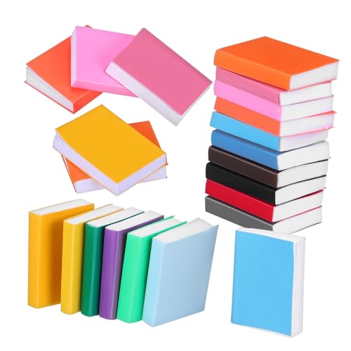 Mipcase 32 Stück Puppenhaus Bunte Minibücher Mini-Fake-Bücher Minibücher im Maßstab 1:12 Dollhouse Buntes Buch kleine Bücher Miniaturbuch Mini-Bücher beschichtetes Papier von Mipcase