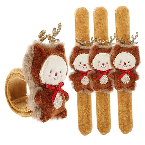 Mipcase 4 Stck Teiliges Slap Wristband mit Niedlichem Tiermotiv Weiches Plüschmaterial Langlebig und Bequem als Partygeschenk Spielpreis und Modisches Kinderarmband von Mipcase