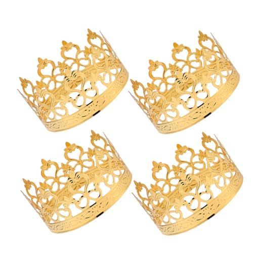 Mipcase 4 Stück Mini Goldene Tortendeko Glitzernde Hochzeitstorten Topper Tragbare Prinzessin Cake Dekoration für Geburtstags und Partyfeiern Miniatur für Tischdekoration von Mipcase