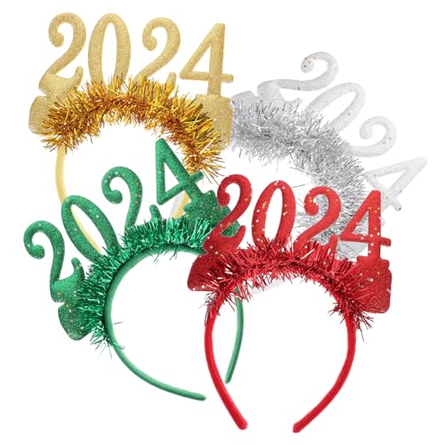 Mipcase 4 Stück Neujahrs Stirnband Glitzernde Haarreifen für Erwachsene Festliche Weihnachts und Silvesterparty Haaraccessoires in Rot Grün Gold Silber Mipcase 4 Stück Neujahrs Stirnband Glitzernde Haarreifen für Erwachsene Festliche Weihnachts und Silvesterparty Haaraccessoires in Rot Grün Gold Silber von Mipcase