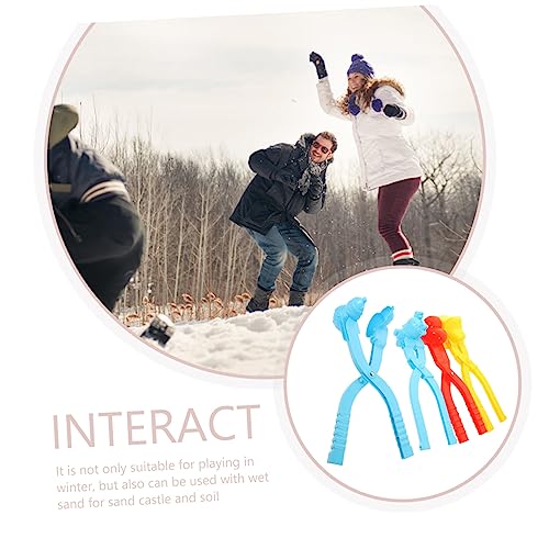 Mipcase 4 Stück Schneeballformer Teilig aus Robustem PP Leichte Schneeklammern mit Griff Cartoonförmig Frostsicher für Outdoor Spiele und Schneeballschlachten im Winter für Mädchen Jungen von Mipcase