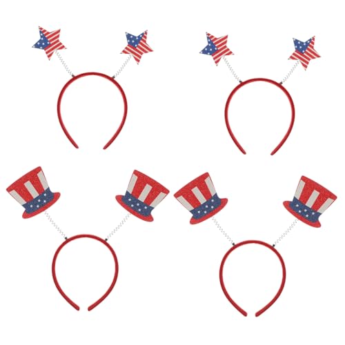Mipcase 4 Stück Teiliges Haarreif mit Amerikanischer Flagge Leichter Bequemer Haarschmuck für Festivals Partys und Kostüme Süße Sterne und Hut Motive als Foto Requisite für Mädchen Mipcase 4 Stück Teiliges Haarreif mit Amerikanischer Flagge Leichter Bequemer Haarschmuck für Festivals Partys und Kostüme Süße Sterne und Hut Motive als Foto Requisite für Mädchen von Mipcase