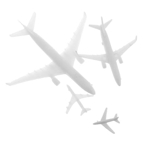 Mipcase 4 Stück Teiliges Miniatur Flugzeugmodell aus Kunststoff Kreative Mikro Landschaftsdekoration Detailreiche Flugzeugszene für Stadtplanung Modellbau Sammler und Landschaftsbau von Mipcase
