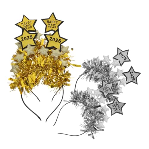 Mipcase 4 Stück Teiliges Neujahrs Haarreif mit Funkelnden Sternen Komfortables Filz Stirnband Modisches Party Accessoire als Fotorequisite für Silvesterfeiern und Bühnenauftritte von Mipcase
