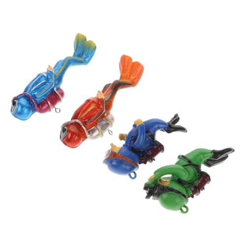Mipcase 4 Stück Teiliges Resin Aquarium Taucher Schwimmende Dekofiguren aus Langlebigem Harz Kleine Kreative Taucher Ornamente für Fischbecken Sicher Leicht Pflegeleicht für Aquarien von Mipcase