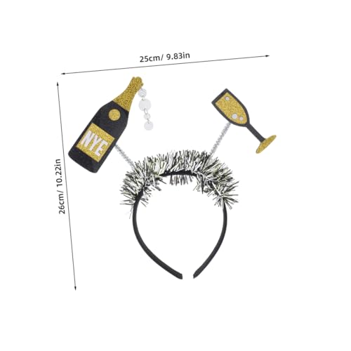 Mipcase 4 Stück Weinflaschen-Stirnband silvester zubehör neujahr haarbänder Partygeschenke für das neue Jahr Kopfbedeckungen für das neue Jahr Eisendraht Black Mipcase 4 Stück Weinflaschen-Stirnband silvester zubehör neujahr haarbänder Partygeschenke für das neue Jahr Kopfbedeckungen für das neue Jahr Eisendraht Black von Mipcase