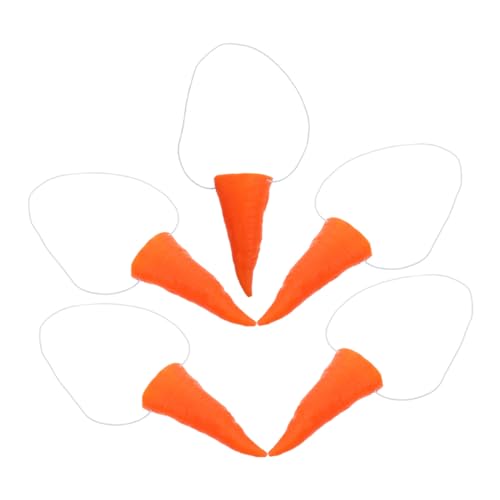 Mipcase 5 Stück Clown -Karotte Mini-schneemannnase Schneemann-nasenkostüm Party-schneemann-Nase Dekorative Schneemannnase Cosplay Schneemannnase Schneemann-nasendekor Orange Vinyl von Mipcase