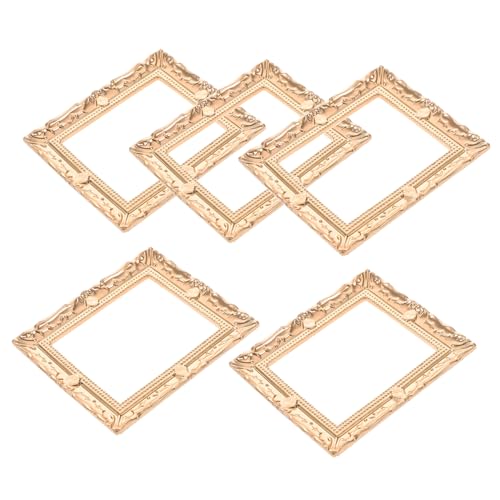 Mipcase 5 Stück Teiliges Miniatur Resin Vintage Bilderrahmen Winzige Antike Rechteckige Fotorahmen für Puppenhaus Zubehör Kreative Miniatur Deko für Hausdekoration und DIY von Mipcase