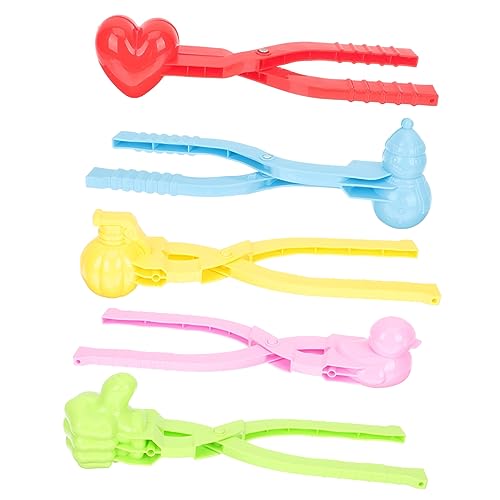 Mipcase 5 Stück Teiliges Schneeballzangen aus Sicherem mit Ergonomischem Griff Bunte Winter Outdoor Spielzeuge für Leicht Handlich für Schneeballschlachten im Freien Zufällige Farbe von Mipcase