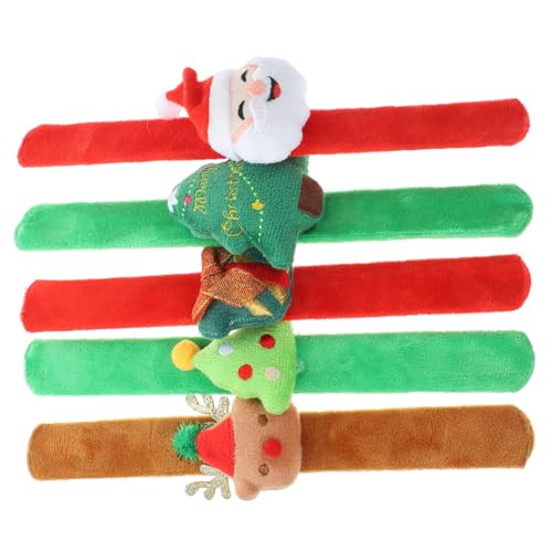 Mipcase 5 Stück Teiliges Weihnachts Slap Armband mit Süßen Cartoon Motiven Farbenfrohe Winter Festival Party Armbänder Einfach Tragbar Leicht und Kompakt für Weihnachts und Mipcase 5 Stück Teiliges Weihnachts Slap Armband mit Süßen Cartoon Motiven Farbenfrohe Winter Festival Party Armbänder Einfach Tragbar Leicht und Kompakt für Weihnachts und von Mipcase