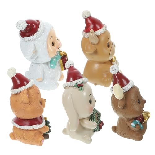 Mipcase 5 Stück Teiliges Weihnachtsdekor Resin Tierfiguren Miniatur Weihnachtsdeko Handgefertigte Resin Deko für Tisch Kamin Büro Niedliche Weihnachtsbaum Ornamente Mipcase 5 Stück Teiliges Weihnachtsdekor Resin Tierfiguren Miniatur Weihnachtsdeko Handgefertigte Resin Deko für Tisch Kamin Büro Niedliche Weihnachtsbaum Ornamente von Mipcase