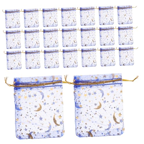 Mipcase 50Stücke Organza Geschenktüten Kordelzugbeutel Für Hochzeiten Valentinstag Schmuck Und Moon Star Design Leer Für Besondere Anlässe von Mipcase