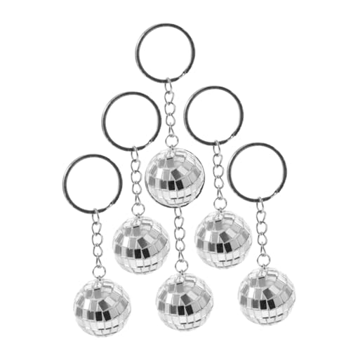 Mipcase 6 Stück Schlüsselanhänger mit Spiegelkugel Discokugel-Autozubehör Disco-Kugel-Plakat Mini-Disco-Kugeln Dekoration Disco-Kugel-Ornamente Spiegelball Plastik Silver Mipcase 6 Stück Schlüsselanhänger mit Spiegelkugel Discokugel-Autozubehör Disco-Kugel-Plakat Mini-Disco-Kugeln Dekoration Disco-Kugel-Ornamente Spiegelball Plastik Silver von Mipcase
