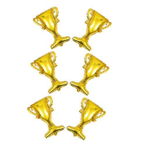 Mipcase 6 Stück Teiliges Goldene Pokal Folienballons Aluminiumfolie Einzigartige Abschlussfeier Dekoration Preisgekröntes Design für Abschlussfeier und Party und Shower Geeignet von Mipcase