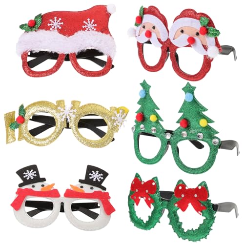 Mipcase 6 Stück Teiliges Weihnachtsbrillen aus Leichtem Robustem Material Bunte Partybrillen mit Schneemann Weihnachtsbaum und Weihnachtsmann Motiven als Xmas Geschenke und Mipcase 6 Stück Teiliges Weihnachtsbrillen aus Leichtem Robustem Material Bunte Partybrillen mit Schneemann Weihnachtsbaum und Weihnachtsmann Motiven als Xmas Geschenke und von Mipcase