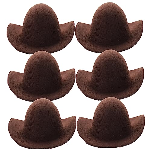 Mipcase 6Stücke Mini Cowboyhüte für Puppen Western Hüte für DIY Dekoration Robust und Leicht für und Kreative Projekte von Mipcase