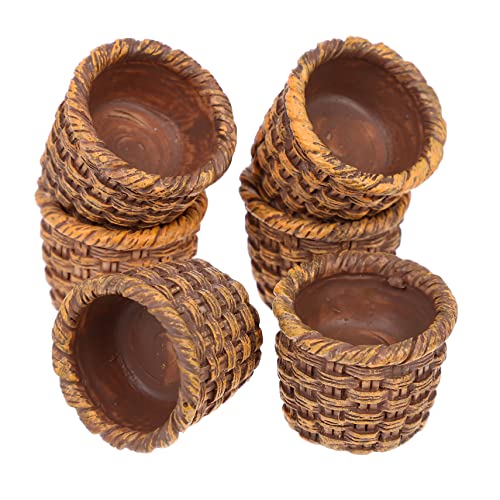Mipcase 6Stücke Rattan Körbe aus Resin Dekorative Aufbewahrungskörbe für Puppenhaus Zubehör Kreative Mini Wohnaccessoires für Kinderzimmer und Sammler Mipcase 6Stücke Rattan Körbe aus Resin Dekorative Aufbewahrungskörbe für Puppenhaus Zubehör Kreative Mini Wohnaccessoires für Kinderzimmer und Sammler von Mipcase