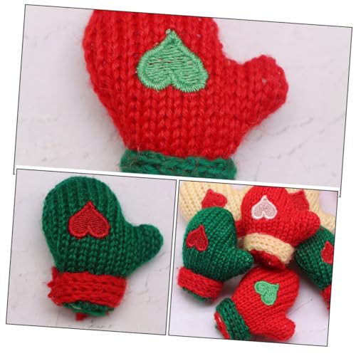 Mipcase 8 Stück Teiliges Mini Weihnachtsstrickhandschuhe Weiche Puppen Handschuhe für DIY Weihnachtsbaumdeko Handgefertigte Miniatur Weihnachtsbaum Fäustlinge für Bastelprojekte und von Mipcase