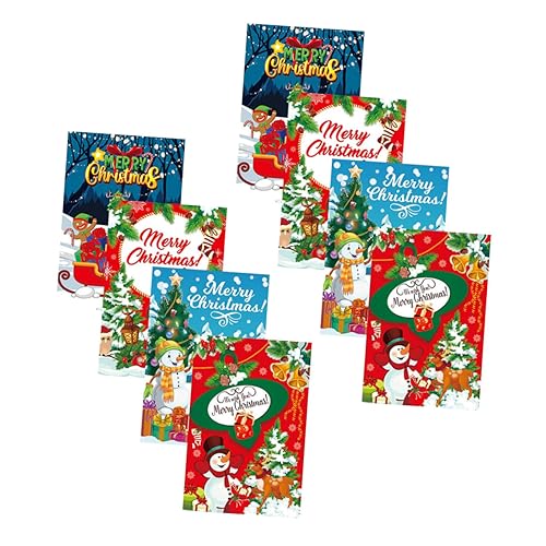 Mipcase 8 Stück Weihnachtliche Weinflaschenaufkleber Teiliges Papieretiketten für Partydekoration Langlebig Dekorativ mit Einzigartigen Weihnachtsmustern für Festlichkeiten von Mipcase