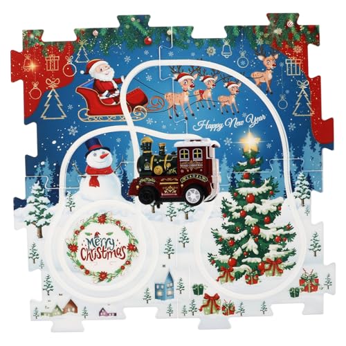 Mipcase DIY Weihnachtszug für Teiliges Puzzle Gleissystem Vintage Stil Kreative Bahnstrecke Fördert Problemlösung und Fantasie kein Batteriebetrieb für Kleinkinder von Mipcase