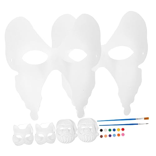 Mipcase DIY Weiße Papiermasken zum Bemalen Teiliges mit Fuchs Schmetterling Weihnachtsmann Motiven Farben und Pinseln für Karneval Halloween Fasching Party Kreative Gesichtsmasken Mipcase DIY Weiße Papiermasken zum Bemalen Teiliges mit Fuchs Schmetterling Weihnachtsmann Motiven Farben und Pinseln für Karneval Halloween Fasching Party Kreative Gesichtsmasken von Mipcase
