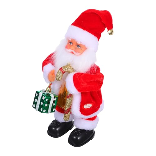 Mipcase Elektrische Weihnachtsmann Puppe mit Musikfunktion Bewegliche Weihnachtsfigur für Festliche Xmas Deko Süßer Weihnachtsmann als und Party Accessoire von Mipcase