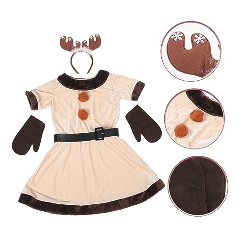 Mipcase Elk Kostüm für Erwachsene Weiches Party Cosplay Kleid Bequemes Tierkostüm für Halloween Karneval Weihnachten Leichtes Outfit für Damen und Herren von Mipcase