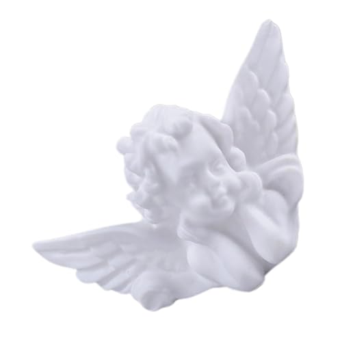 Mipcase Engel-Kuchendekoration Geburtstags-Engel-Kuchenaufsatz Engel Kuchenverzierungen Figur Hochzeitsengel Tortenauflage Party Mini Hochzeitskirchendekorationen Tisch heiraten Vinyl Weiß von Mipcase