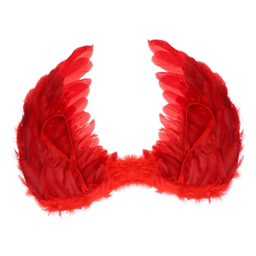 Mipcase Flügel Cosplay Federflügel Rotes Bühnenrequisit für Halloween Karneval Party Kostüm Dekoration von Mipcase