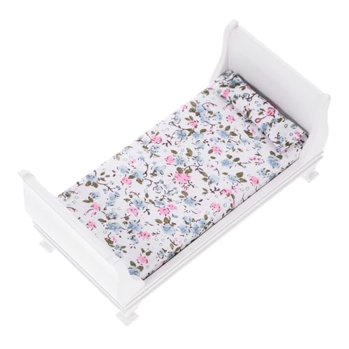 Mipcase Holzbett für Puppenhaus Retro Einzelbett für Schlafzimmer Szenen Langlebig und Platzsparend Hochwertiges von Mipcase