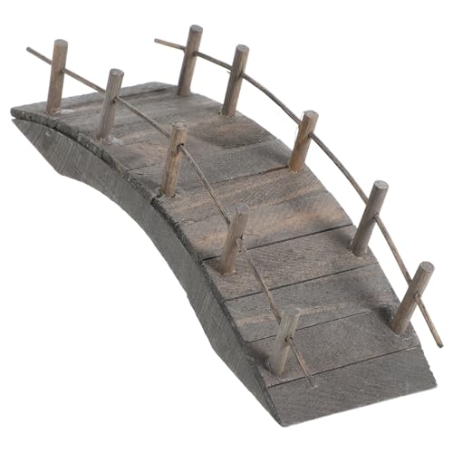 Mipcase Holzbrücke für Puppenhaus Gartenbrücke Mikro Szenen Dekoration für DIY Mini und Feengärten Langlebiges Mikrolandschafts Zubehör von Mipcase