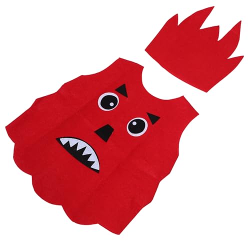 Mipcase Kinderkostüm Flammen Monster mit Hut Bequeme Bühnenverkleidung für Jungen und Mädchen Vielseitig für Party Fotoshooting und Rollenspiele Detailreich Verarbeitet Einfach Anzuziehen von Mipcase