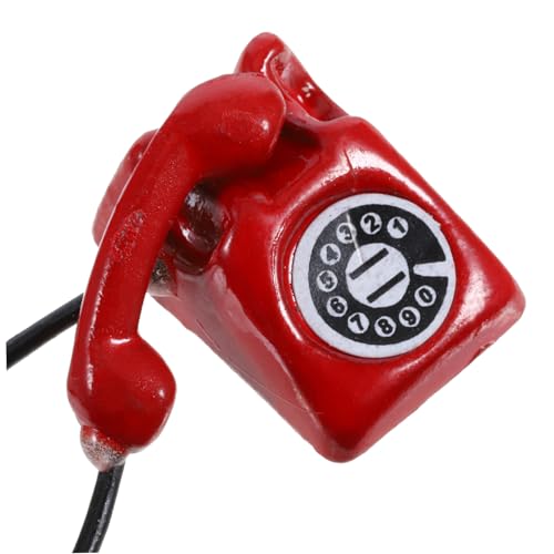Mipcase Mini Vintage Telefonmodell für Puppenhäuser Rote Gefälschte Telefon Dekoration Fördert Kreatives und Soziale Interaktion bei Kindern für Szenarien Mipcase Mini Vintage Telefonmodell für Puppenhäuser Rote Gefälschte Telefon Dekoration Fördert Kreatives und Soziale Interaktion bei Kindern für Szenarien von Mipcase