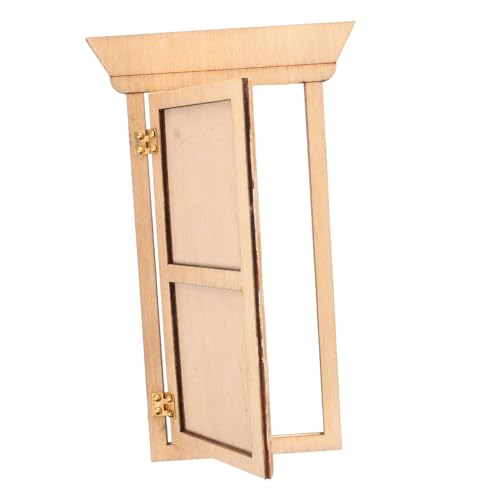 Mipcase Mini -hausmodellmöbel Miniaturmöbel Mini-möbeltür Miniaturhausmöbel Puppenstubenmöbel Miniatur Puppenhaus-bastelbedarf Dollhouse Täuscht Sich Top Tore Beige Hölzern von Mipcase