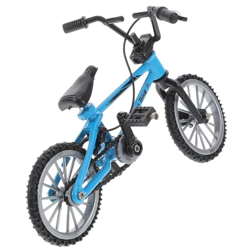 Mipcase Miniatur Fahrrad Modell Blau mit Bremsen Realistisches Puppenhaus Zubehör Detailgetreues für Kreative Fotografie und Dekorative Szenen Stabiles Design für Sammler von Mipcase