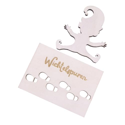 Mipcase Miniatur Holz Fußabdruck Schablone Wiederverwendbar für Weihnachtsdeko DIY Bastelprojekte mit Hochwertiger Holzstruktur für Festliche Szenen und Charmante Miniaturdekoration von Mipcase
