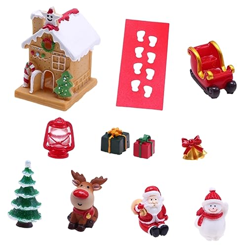 Mipcase Miniatur Weihnachtsdeko aus Resin Detailreiche Xmas Haus Deko mit Schnee Vielseitige Mikro Landschaftsaccessoires für DIY und Festliche Raumgestaltung von Mipcase