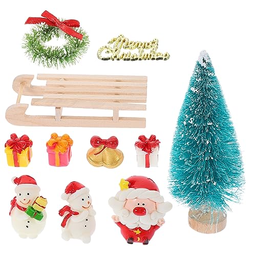 Mipcase Miniatur Weihnachtsdekoration aus Teiliges Puppenhaus Zubehör mit Festlichem Xmas Design Handgefertigte Mini Hausmodelle für Kreative Home Decor und DIY Weihnachtsfeier von Mipcase