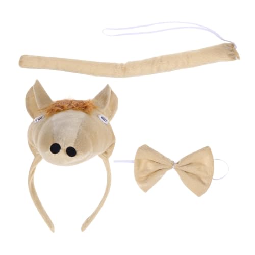 Mipcase Pferdekostüm Set Mit Haarreif Fliege Und Für Erwachsene Für Halloween Weihnachten Und Geburtstagsfeiern Weichem Plüsch von Mipcase