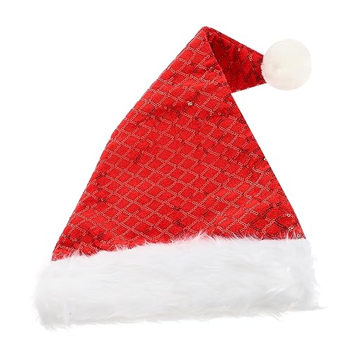 Mipcase Plüsch Weihnachtsmütze mit Weichem Plüschrand Klassische Rote Nikolausmütze für Weihnachtsfeiern Wiederverwendbare Party Hut mit Glitzernden Pailletten Festliches Xmas Mipcase Plüsch Weihnachtsmütze mit Weichem Plüschrand Klassische Rote Nikolausmütze für Weihnachtsfeiern Wiederverwendbare Party Hut mit Glitzernden Pailletten Festliches Xmas von Mipcase