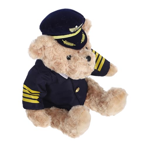 Mipcase Plüschbär Stofftier Bär Uniformes Plüschspielzeug Weiches Bärenspielzeug Plüschtierpuppe Partygeschenk Stoffbär süßer Stoffbär Bär Plüschpuppe PP Baumwolle von Mipcase