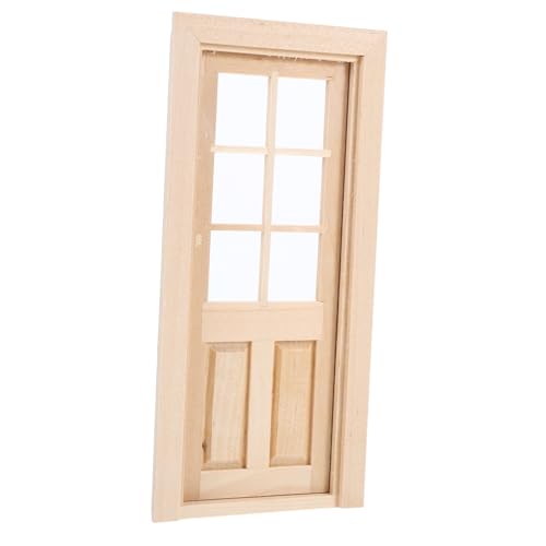 Mipcase Puppenhaus Minitüren Und Fenster Puppenhausfenster Maßstab 112 Puppenhaus Türrahmen Miniatur Puppenhauszubehör Maßstab 112 Puppenhausmöbel Mini Haustür Holz Khaki von Mipcase