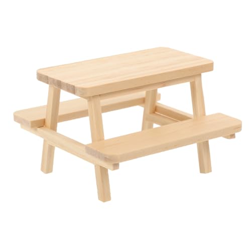 Mipcase Puppenhaus Tischstuhl aus Kreatives Picknicktisch Modell für Puppenhaus Möbel Handgefertigte Dekoration für Wohnzimmer und Schlafzimmer von Mipcase